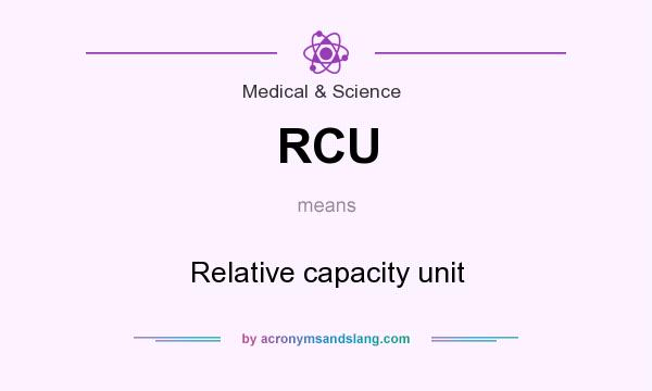 What does RCU mean? It stands for Relative capacity unit