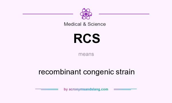 What does RCS mean? It stands for recombinant congenic strain