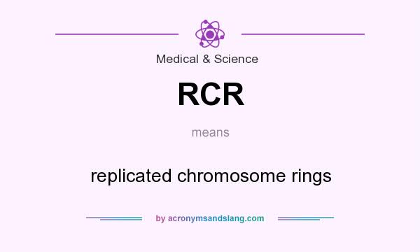 What does RCR mean? It stands for replicated chromosome rings