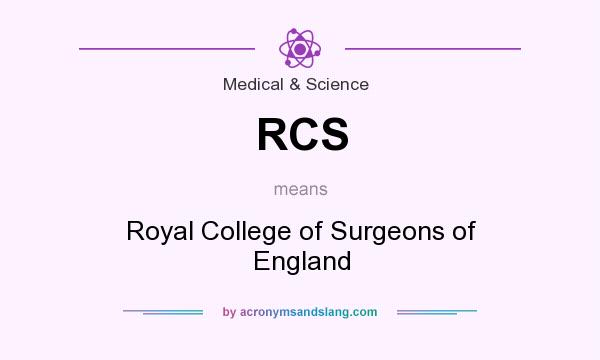 What does RCS mean? It stands for Royal College of Surgeons of England
