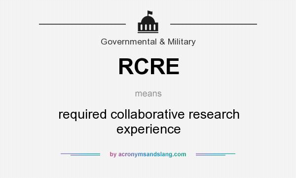 What does RCRE mean? It stands for required collaborative research experience