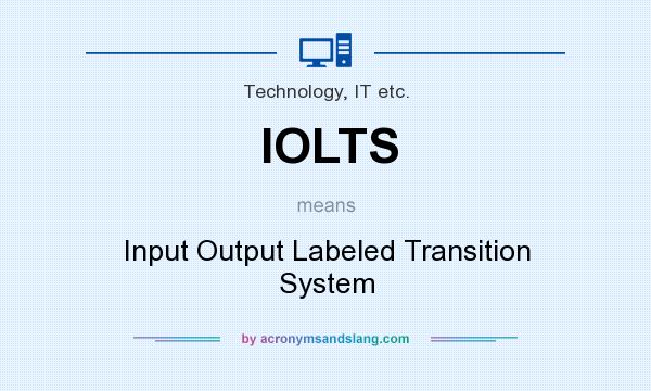 What does IOLTS mean? It stands for Input Output Labeled Transition System