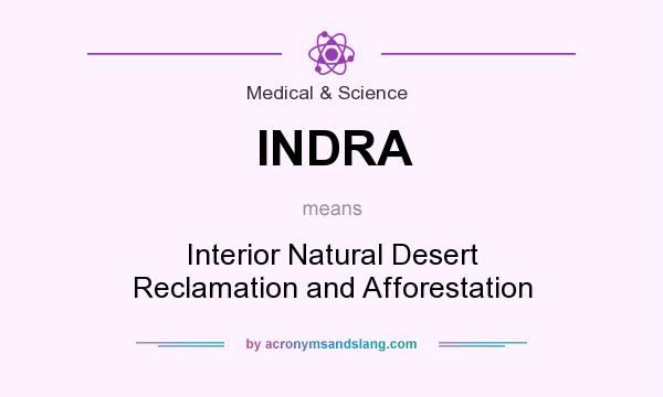 What does INDRA mean? It stands for Interior Natural Desert Reclamation and Afforestation