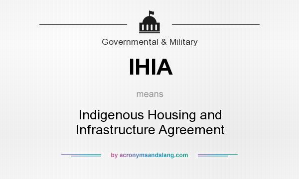 What does IHIA mean? It stands for Indigenous Housing and Infrastructure Agreement
