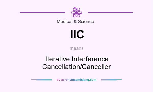 What does IIC mean? It stands for Iterative Interference Cancellation/Canceller