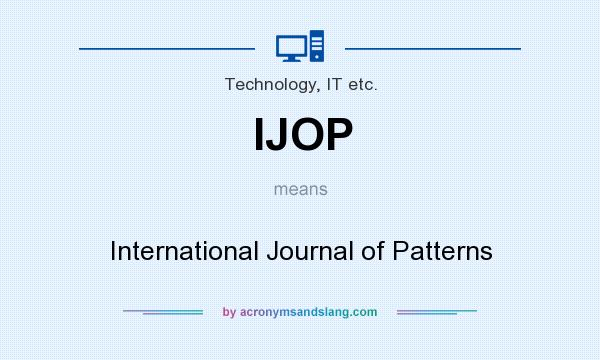 What does IJOP mean? It stands for International Journal of Patterns