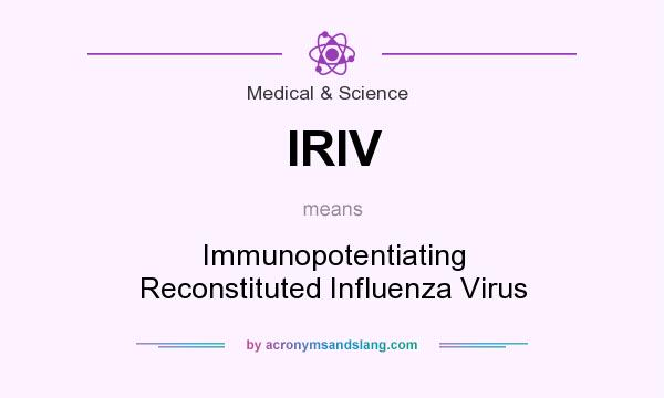 What does IRIV mean? It stands for Immunopotentiating Reconstituted Influenza Virus