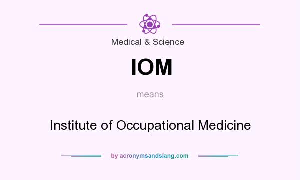 What does IOM mean? It stands for Institute of Occupational Medicine