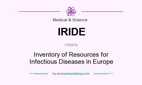 What does IRIDE mean? It stands for Inventory of Resources for Infectious Diseases in Europe
