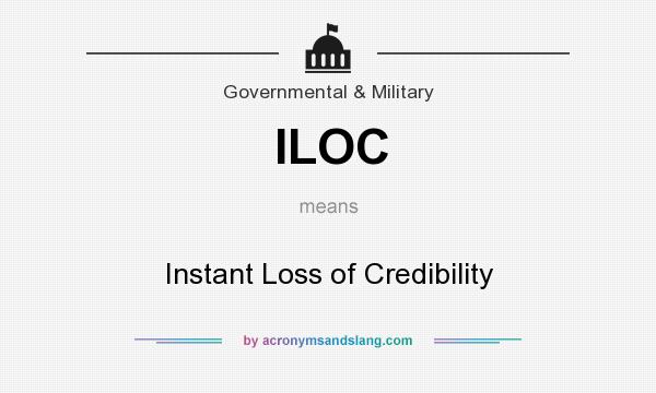 What does ILOC mean? It stands for Instant Loss of Credibility