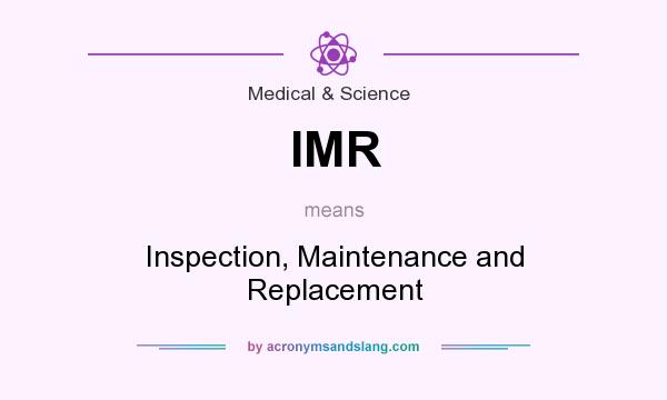 What does IMR mean? It stands for Inspection, Maintenance and Replacement