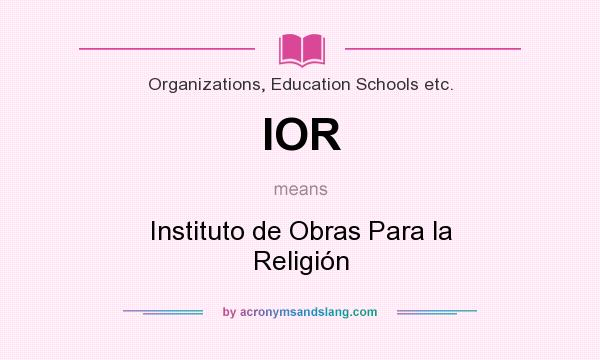 What does IOR mean? It stands for Instituto de Obras Para la Religión