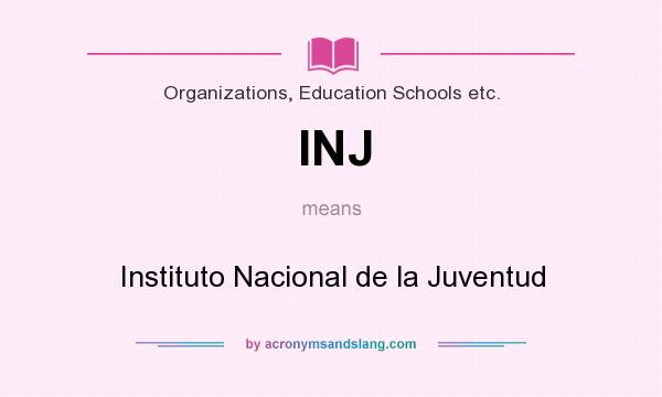 What does INJ mean? It stands for Instituto Nacional de la Juventud