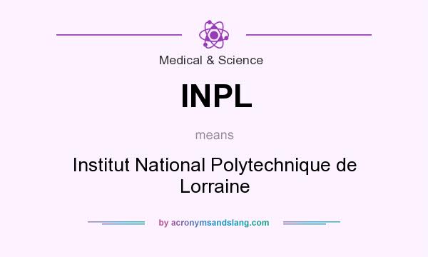 What does INPL mean? It stands for Institut National Polytechnique de Lorraine