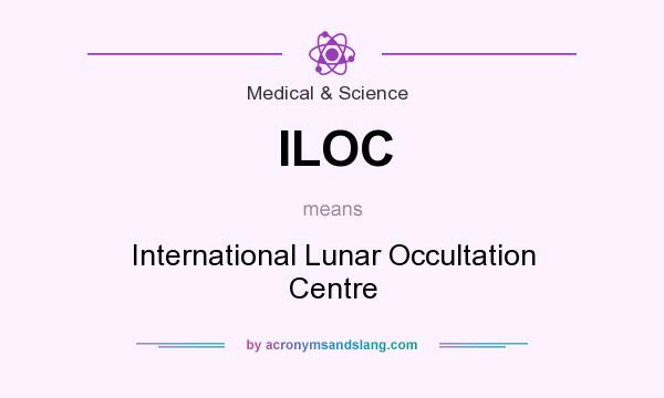 What does ILOC mean? It stands for International Lunar Occultation Centre