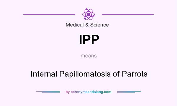 What does IPP mean? It stands for Internal Papillomatosis of Parrots