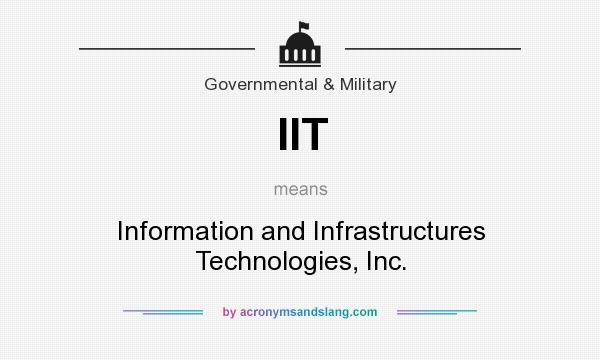 What does IIT mean? It stands for Information and Infrastructures Technologies, Inc.