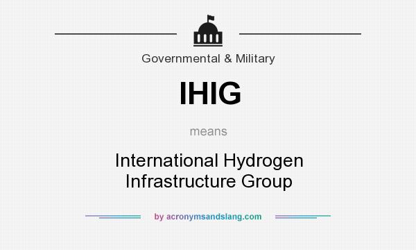 What does IHIG mean? It stands for International Hydrogen Infrastructure Group