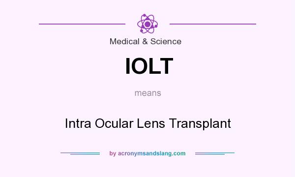 What does IOLT mean? It stands for Intra Ocular Lens Transplant