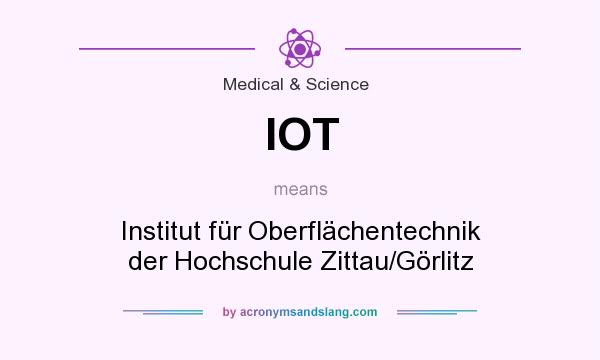 What does IOT mean? It stands for Institut für Oberflächentechnik der Hochschule Zittau/Görlitz
