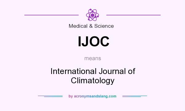 What does IJOC mean? It stands for International Journal of Climatology
