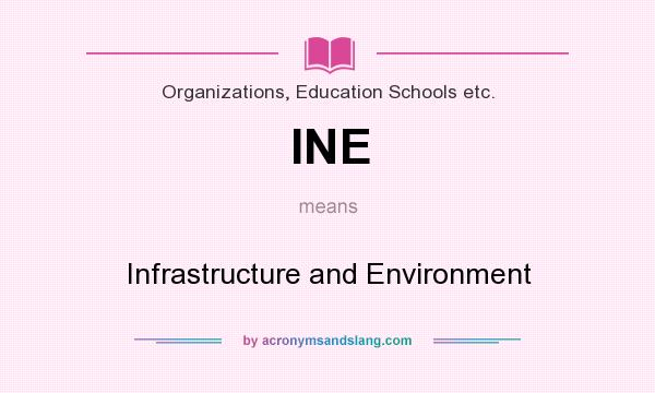 What does INE mean? It stands for Infrastructure and Environment