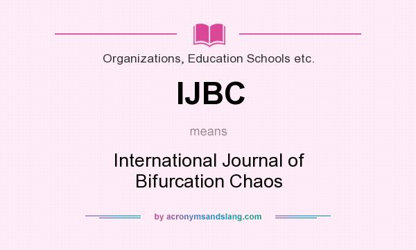 What does IJBC mean? It stands for International Journal of Bifurcation Chaos