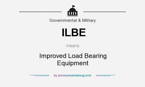 What does ILBE mean? It stands for Improved Load Bearing Equipment
