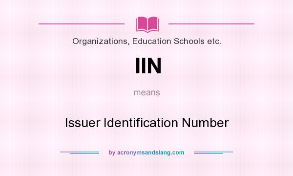 What does IIN mean? It stands for Issuer Identification Number