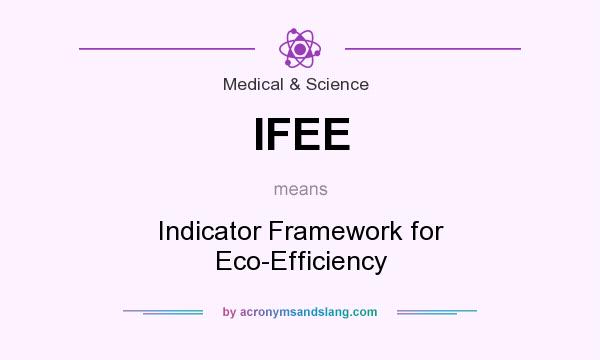What does IFEE mean? It stands for Indicator Framework for Eco-Efficiency