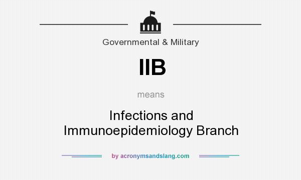 What does IIB mean? It stands for Infections and Immunoepidemiology Branch