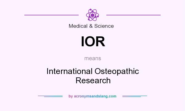 What does IOR mean? It stands for International Osteopathic Research