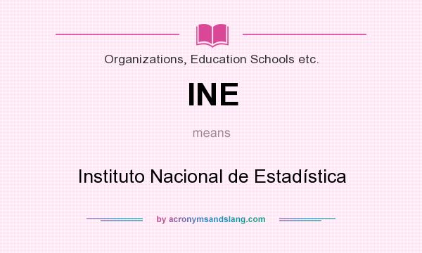 What does INE mean? It stands for Instituto Nacional de Estadística