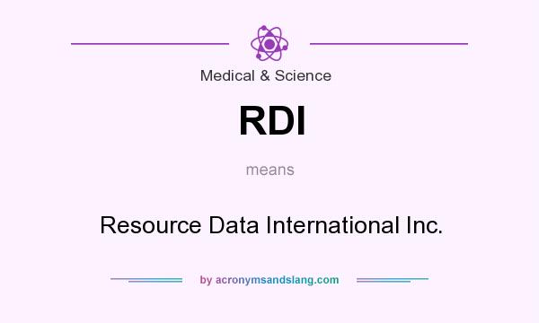 What does RDI mean? It stands for Resource Data International Inc.