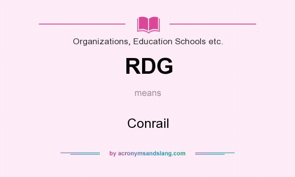 What does RDG mean? It stands for Conrail