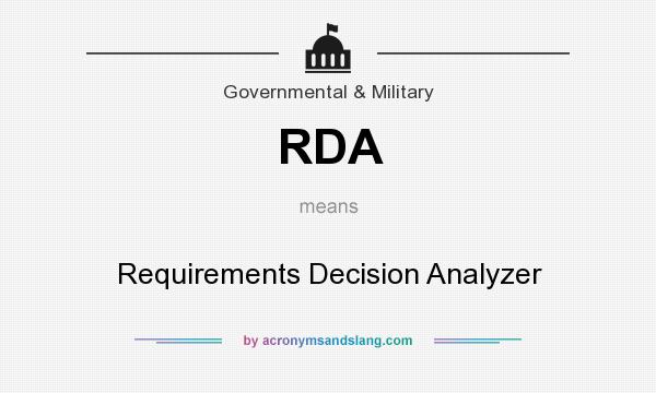What does RDA mean? It stands for Requirements Decision Analyzer