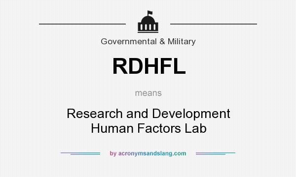 What does RDHFL mean? It stands for Research and Development Human Factors Lab