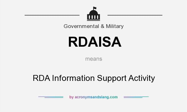 What does RDAISA mean? It stands for RDA Information Support Activity