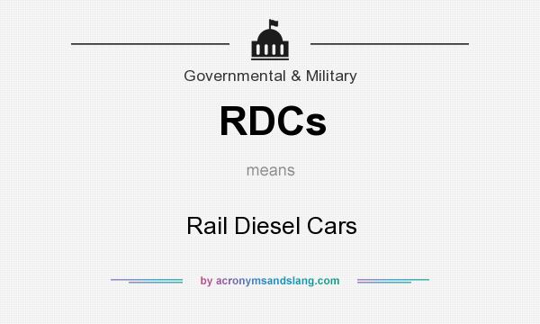 What does RDCs mean? It stands for Rail Diesel Cars