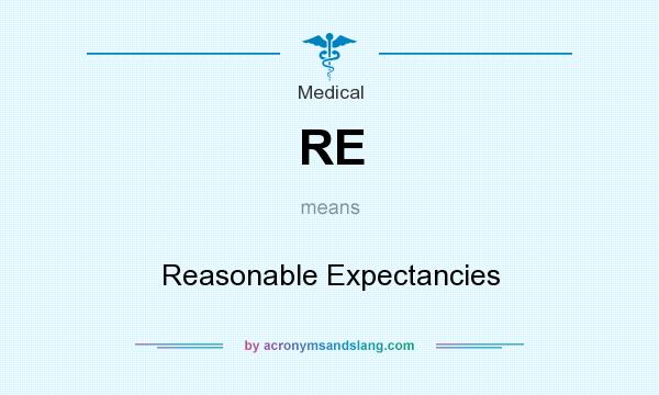 What does RE mean? It stands for Reasonable Expectancies