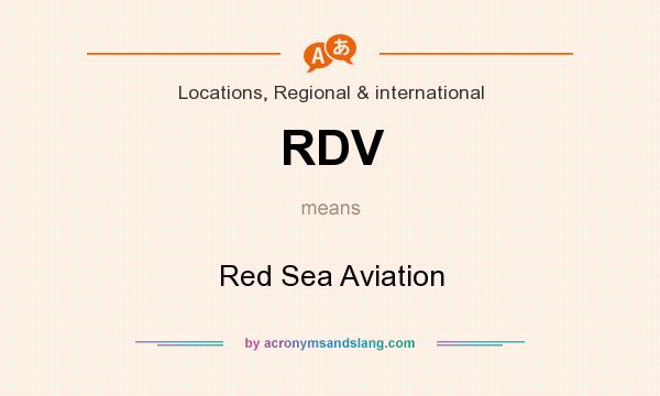What does RDV mean? It stands for Red Sea Aviation