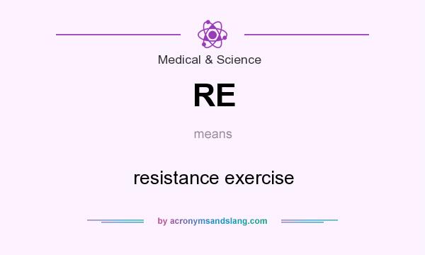 What does RE mean? It stands for resistance exercise
