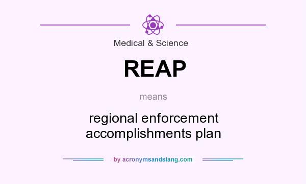 What does REAP mean? It stands for regional enforcement accomplishments plan