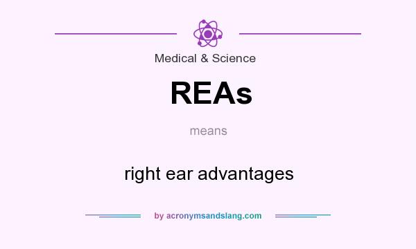 What does REAs mean? It stands for right ear advantages