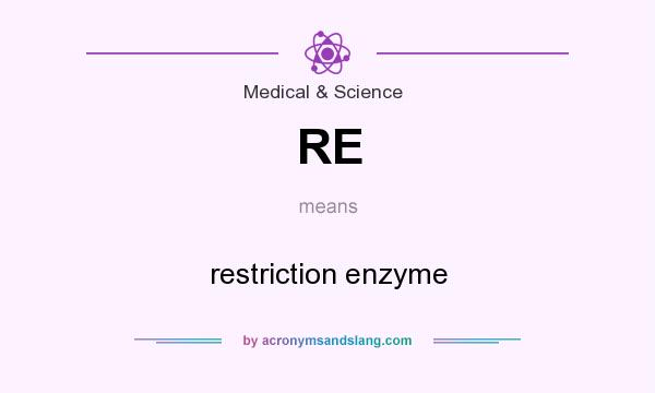 What does RE mean? It stands for restriction enzyme