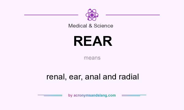 What does REAR mean? It stands for renal, ear, anal and radial