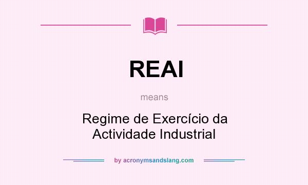 What does REAI mean? It stands for Regime de Exercício da Actividade Industrial