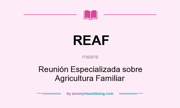What does REAF mean? It stands for Reunión Especializada sobre Agricultura Familiar