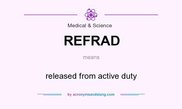 What does REFRAD mean? It stands for released from active duty
