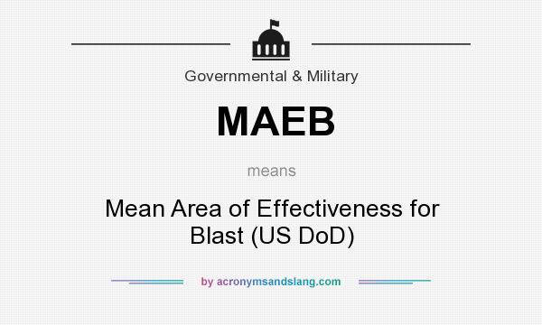 What does MAEB mean? It stands for Mean Area of Effectiveness for Blast (US DoD)